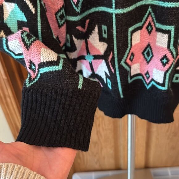 TYROLIA BY HEAD Vintage 80s Pastel Geometric Wool Blend Sweater - Picture 4 of 9
